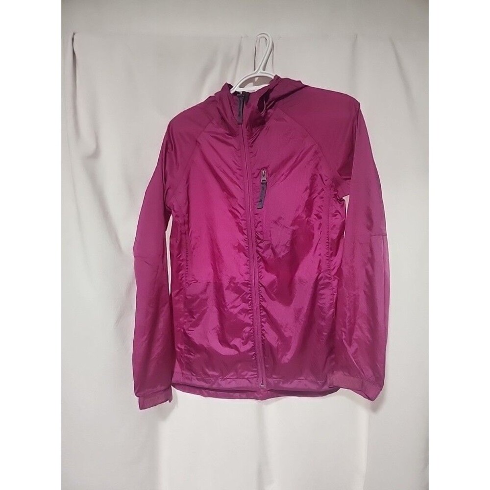 Women's Bass Pro Shops Pink Hooded Rain Jacket Drawstrings Size X-Small